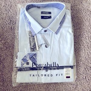 NWT PORTABELLA Tailored Fit Dress Shirt (Men’s Neck Size 16-16.5)
